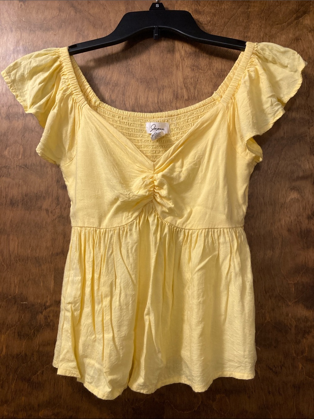 Yellow Flutter Sleeve Women’s Top by